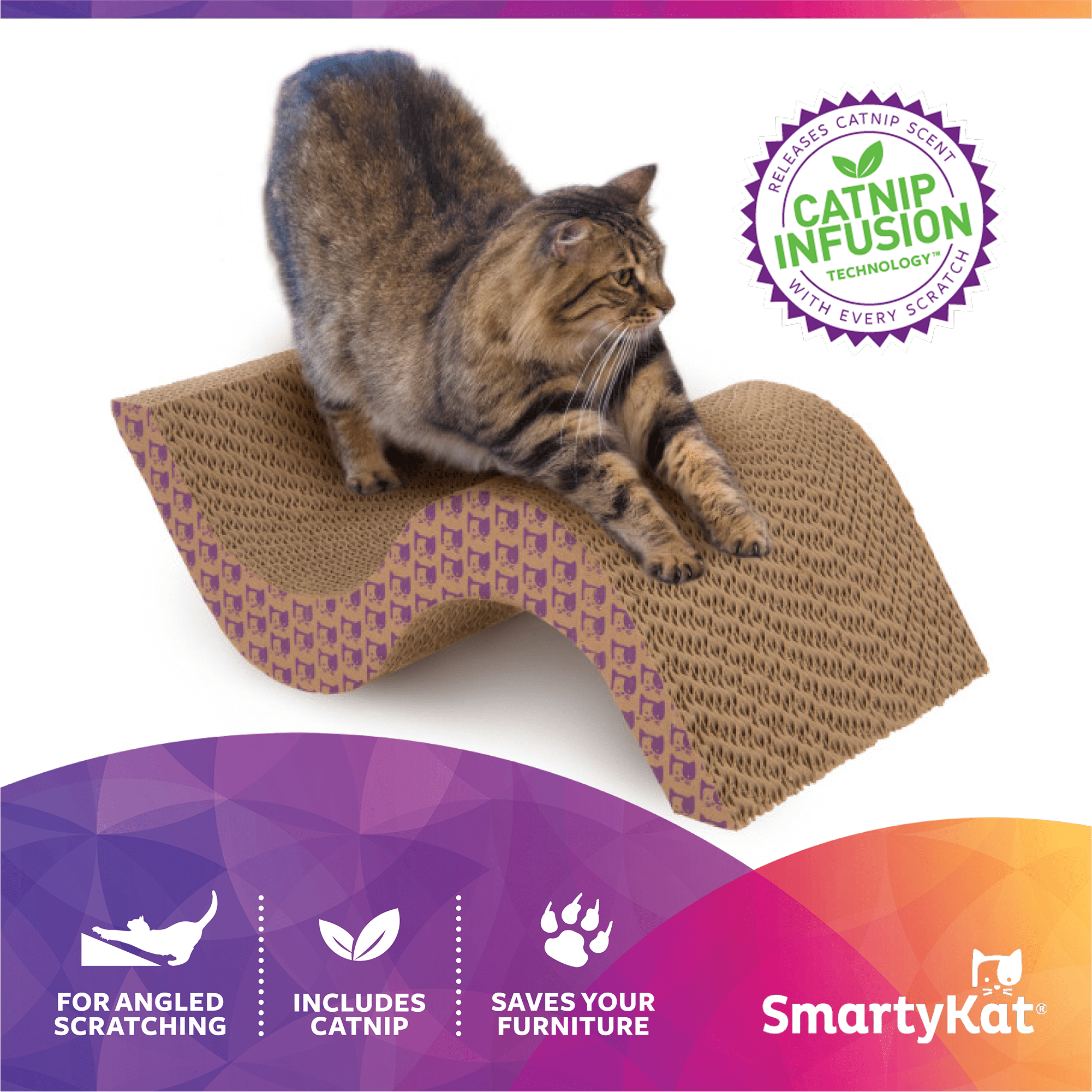 SmartyKat Super Scratcher Scroll, Wide Corrugated Cat Scratcher
