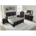 thumbnail image 4 of Roundhill Furniture Vintage Black Wood Bedroom Set, King Bed, Dresser, Mirror, 2 Nightstands, Chest, 4 of 13