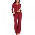 thumbnail image 2 of Women's Pj Set Sleepwear Two Piece Pajamas Tops with Long Sleep Pants Pajamas Loungewear, 2 of 9