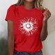 thumbnail image 2 of Tops Cortos para las Mujeres Blusas Impresas Manga Corta Cuello Redondo, Tops de Blusa para las Mujeres Primavera Verano Casual, 2 of 4