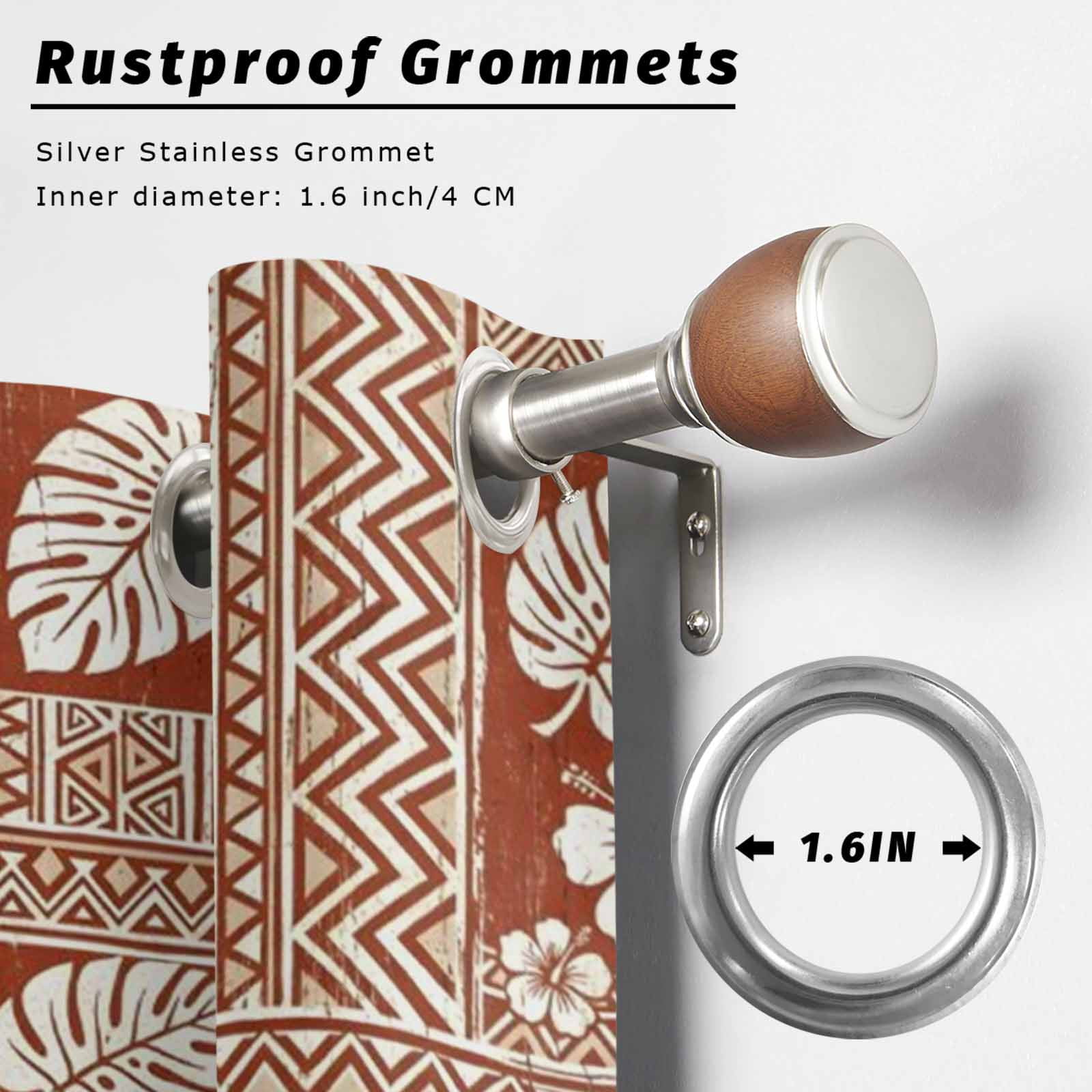 Tropical Blooms Outdoor Curtains for Patio, Summer Vintage Floral Brown Plaid Farmhouse Sunshade Privacy Drapes Grommet Waterproof Outside Curtains for Porch/Cabana/Balcony 54"x 108", 1 Panel
