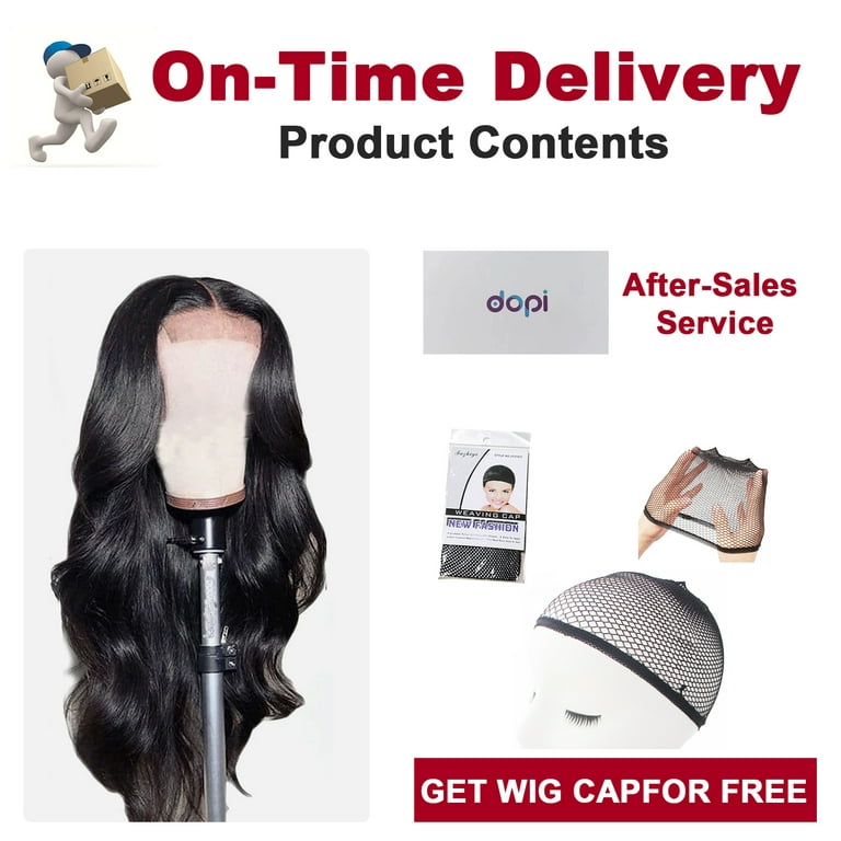 DOPI Body Wave Frontal Wig 13x4 Lace Front Wigs for Women Human Hair 180%  Density Hair Natural
