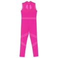 thumbnail image 5 of iiniim Kids Girls Shiny Full Body Unitard Rhinestone One Piece Leotard Sleeveless Gymnastics Dancewear Hot Pink 6, 5 of 7