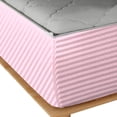 thumbnail image 5 of Zipper Fitted Sheet, (Olympic Queen Size 66x80) 10 Inch Deep Pocket, 100% Egyptian Cotton, 800 TC, Stripe Light Pink Color., 5 of 7