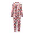 thumbnail image 2 of Argulvti Family Matching Christmas Pajama Set, Striped Bow Wreath Print Long Sleeve Button Down Tops Elastic Waist Pants, 2 of 8