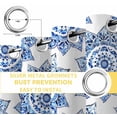 thumbnail image 6 of Blue Geometric Blackout Curtains for Bedroom/Living Room, Thermal Insulated Kitchen Curtains, Watercolor Blue Floral Ethnic Modern Grommet Darkening Window Treatment Drapes 52"x72"x2, 6 of 8