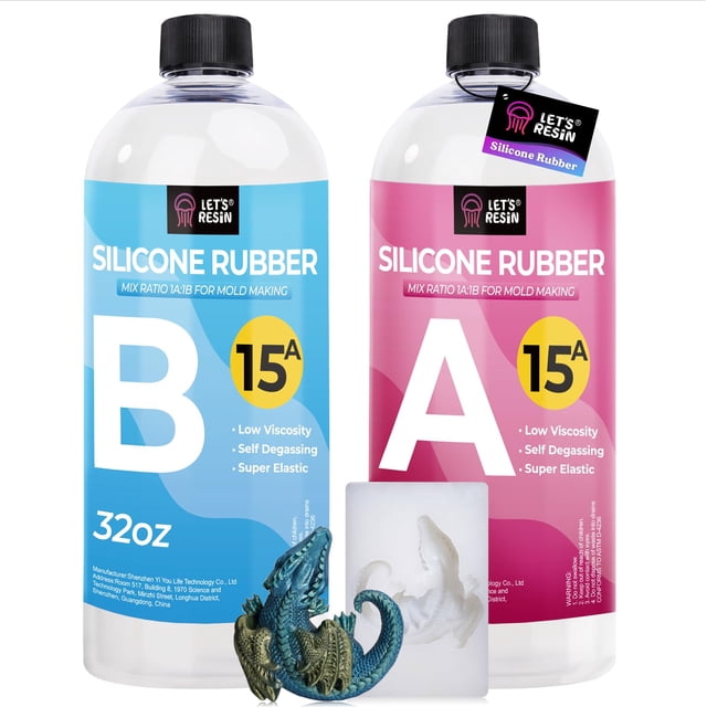 Kit para Hacer Moldes de Silicona LET'S RESIN 1.8 kg Transparente y No Tóxico