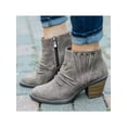 thumbnail image 3 of SIMANLAN Ankle Boots for Women Stacked Heel Booties with Zipper Casual Boot Gray 8.5, 3 of 3