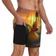 thumbnail image 2 of Balery Cartoon Swimming Yellow Duck Bañador para hombre, shorts de playa de secado rápido con entrepierna y forro de compresión-Medium, 2 of 6