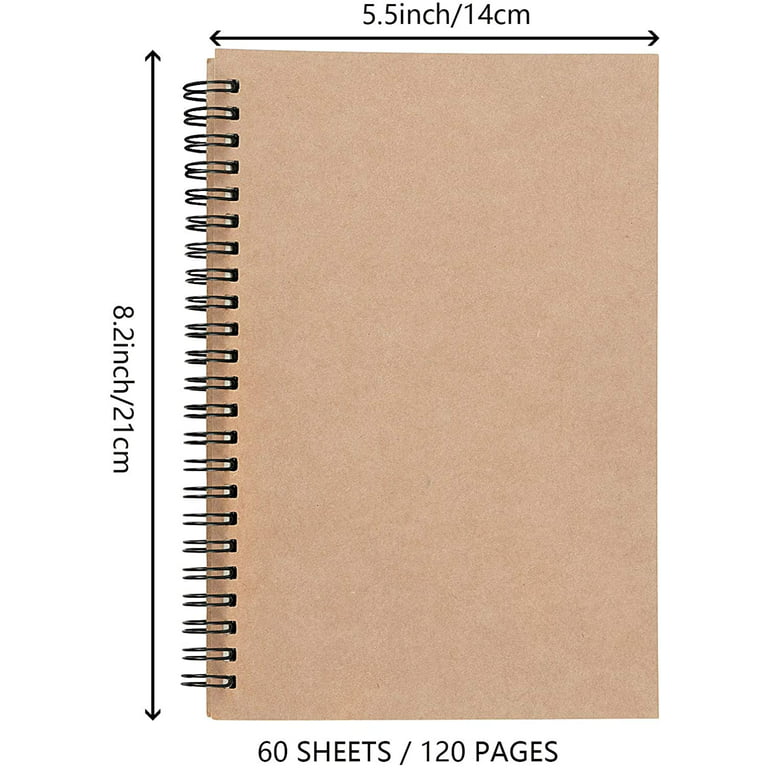 HEIHAK 25 Pack A6 Sketch Notebooks, 120 Pages 60 Sheets Top Spiral Bound Pocket Sketchbooks, Small Spiral Notepads Sketch Pads Bulk for Kids Drawing