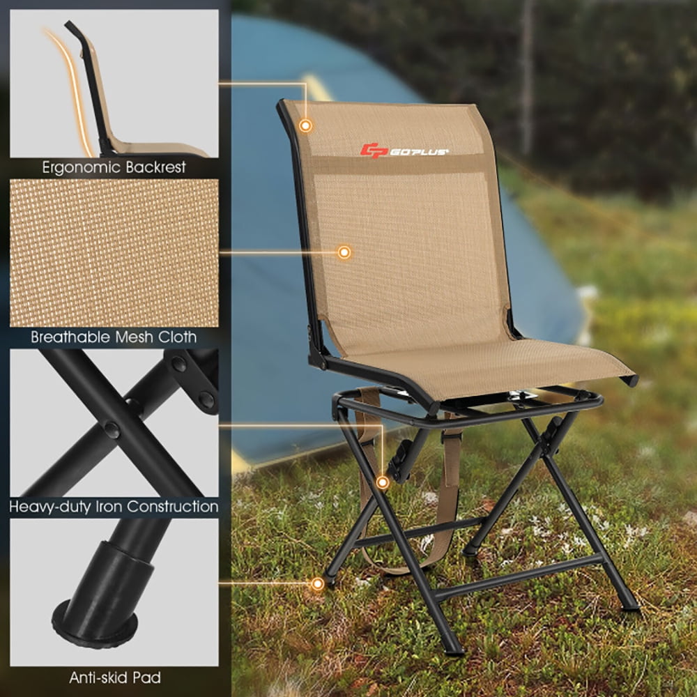 Aimee Lii All-weather Outdoor Foldable 360-Degree Swivel Chair with Iron Frame, Portable Chairs for Adults, Comfy Outdoor Chair, Brown Aimee Lii All-weather Outdoor Foldable 360-Degree Swivel Chair with Iron Frame, Portable Chairs for Adults, Comfy Outdoor Chair, Brown