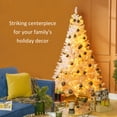 thumbnail image 3 of HOMCOM 6' Prelit Artificial Christmas Xmas Tree White LED 1000 Tip Pink, 3 of 9