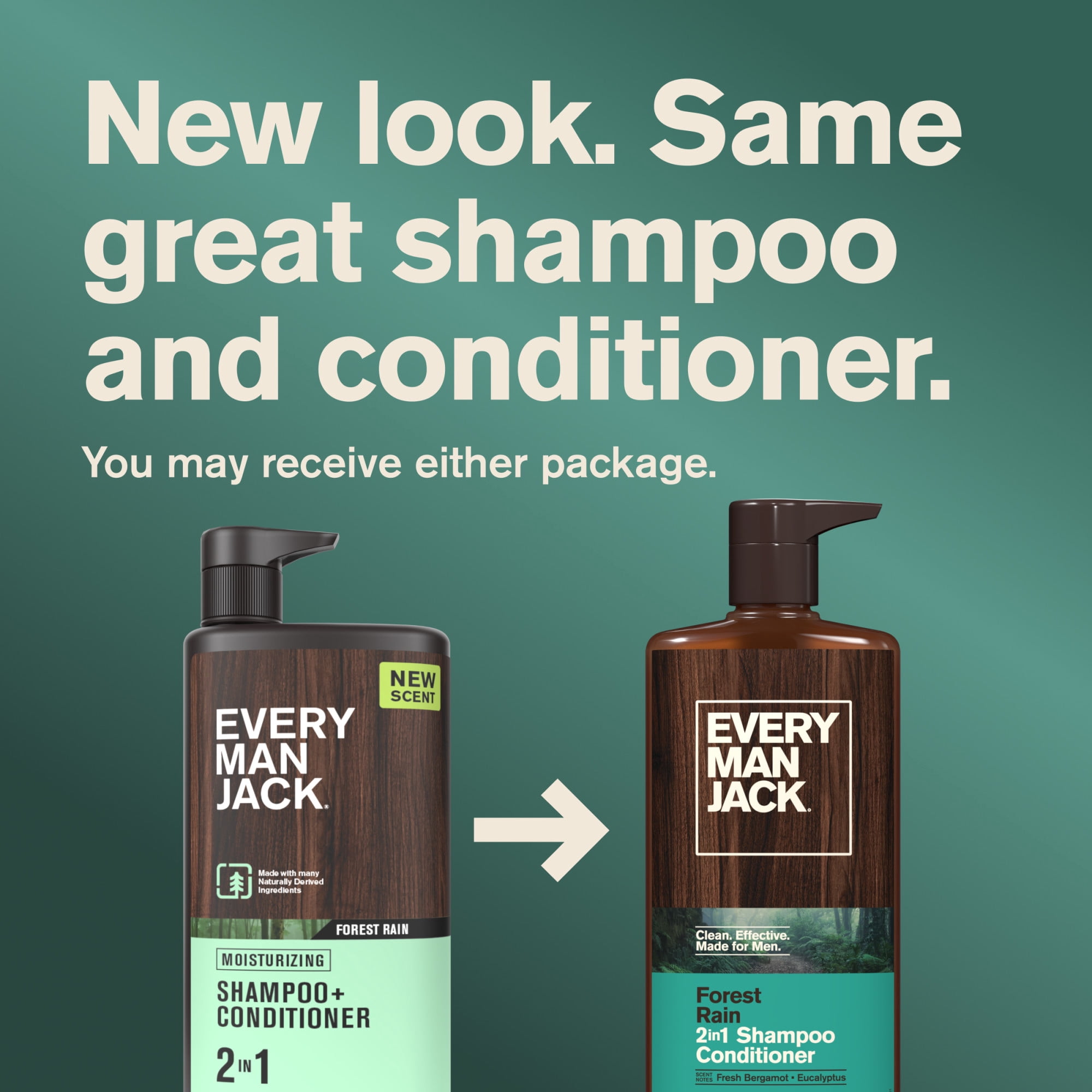 Every Man Jack Forest Rain Daily 2-in-1 Shampoo and Conditioner