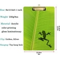 thumbnail image 2 of FMSHPON Tropical Banana Leaf Frog Silhouette Clipboard Hardboard Wood Nursing Clip Board and Pull for Standard A4 Letter 13x9 inches, 2 of 5