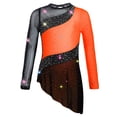 thumbnail image 2 of iixpin Kids Girls Figure Skating Dress Ballet Dance Skirts Rhythmic Gymnastics Dance Leotard Ballerina Outfit Orange 4, 2 of 6