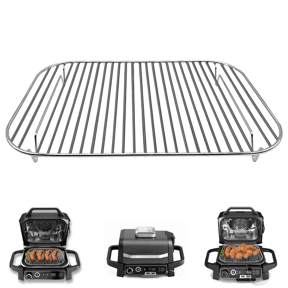 GCQ Stainless Steel Rack, 12.6×8.7 IN Flex Flame Combi Accessories Outdoor Indoor Grill Stand for Ninja Woodfire OG701 OG751 and other Wood fire Electric Air Fryer, Dishwasher Safe