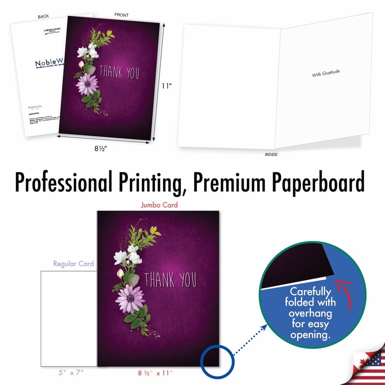 NobleWorks Jumbo Thank You Card - 8.5 X 11 Inch Giant Greeting Card With Envelope (1 Pack) 4 thumbnail image