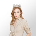 thumbnail image 5 of Crown for Women, KC Gold Rhinestone Queen Crown, Elegant Tiara for Bridal, Birthday & Costume Events, Crystal Princess Hair Accessories, 5 of 17