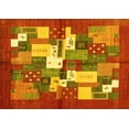 thumbnail image 1 of Ahgly Company Machine Washable Indoor Rectangle Abstract Yellow Contemporary Area Rugs, 7' x 10', 1 of 4