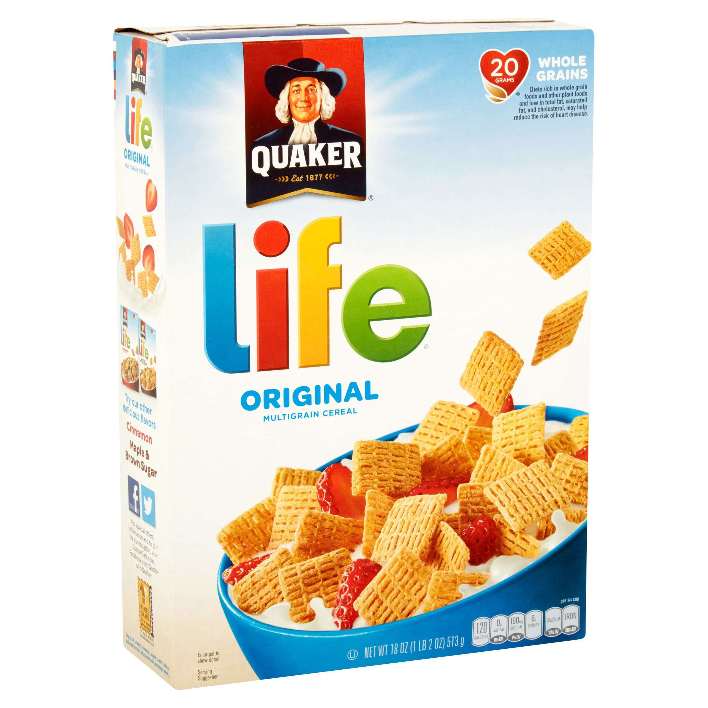 (2 Pack) Quaker Life Multigrain Cereal, Original, 18 oz ...