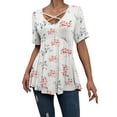 thumbnail image 3 of a.Jesdani Womens Plus Size Tops Short Sleeve Casual V Neck Criss Cross Blouse Tunic M-4X, 3 of 5