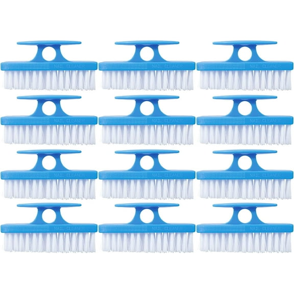 Superio Nail Brush Set (12 Pack) Cleaner with Handle, Durable Brush Scrubber to Clean Toes, Fingernails, Hand Scrubber All Surface Cleaning, Heavy Duty Scrub Brush Stiff Bristles, Easy to Hold