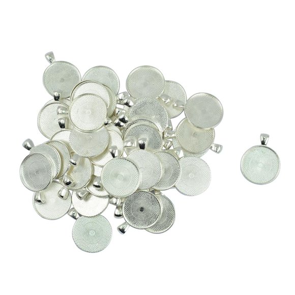 Abbracc 50x Lunette Ronde Vierge pour Fabrication de Pendentif Cabochon 43x22mm