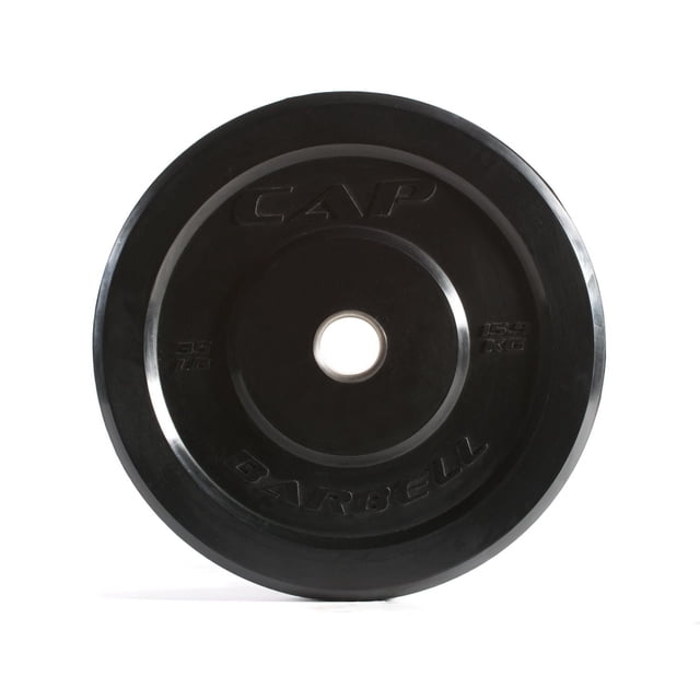CAP Strength Olympic Rubber Bumper Plate, 35 lb Single