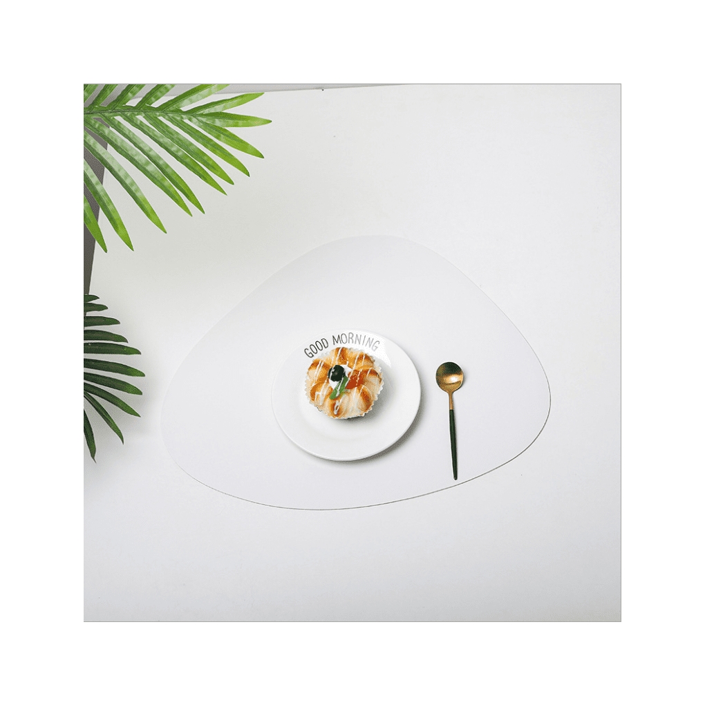 Faux Leather Placemats and Coasters Set, Round Leather for Dinner Table