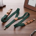 thumbnail image 5 of Buyless Fashion Leather End 2 Pack Suspenders for Men - 48" Elastic Adjustable Straps 1" - Y Shape - 5136-2-Hunter-Green, 5 of 7