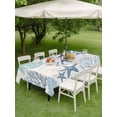 thumbnail image 4 of Outdoor Tablecloth with Umbrella Hole for Patio/Picnic/Party/Camping, Coastal Crab Waterproof Table Cloth Rectangle Table Cover Washable, Nautical Beach Marine Life Coral Conch (60"x 120"), 4 of 9