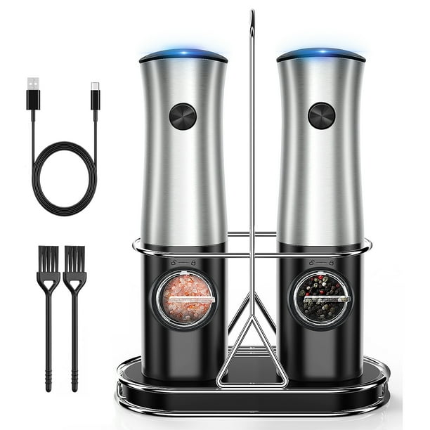 Rechargeable Electric Salt and Pepper Grinder Set with Rechargeable