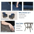 thumbnail image 6 of Meetleisure Outdoor Swivel Rocking Wicker Patio Chairs Sets of 2 with Table, Blue, 6 of 9