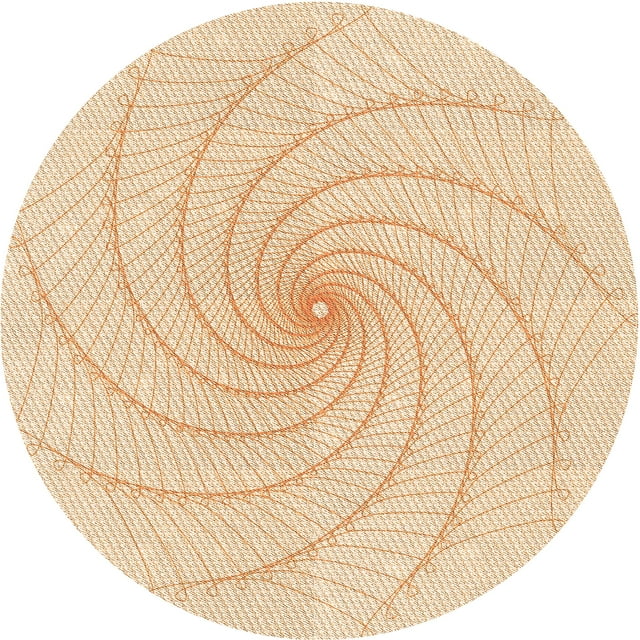 Ahgly Company Tapis d'Intérieur Rond Lavable en Machine Orange Transitionnel, 3 Pieds Rond