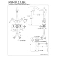 thumbnail image 2 of Kingston Brass KS1432BL 4 in. Centerset Standard Mount Bathroom Faucet, Polished Brass, 2 of 2