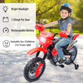 thumbnail image 3 of Qaba 6V Kids Electric Battery-Powered Ride-On Motorcycle Dirt Bike Toy with Training Wheels Red, 3 of 5
