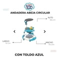 thumbnail image 5 of Andadera Para Bebé Babytek Abejita Llanta Gel Toldo Azul, 5 of 5