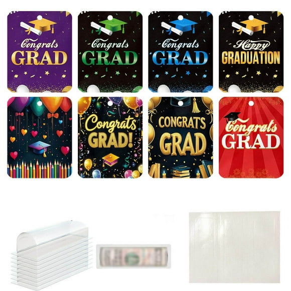 Clearance! Graduation Card Graduation Card Clip Graduation Card Humorous Set of 8 Graduation Wallet Card Decoration Interesting Graduation Wallet