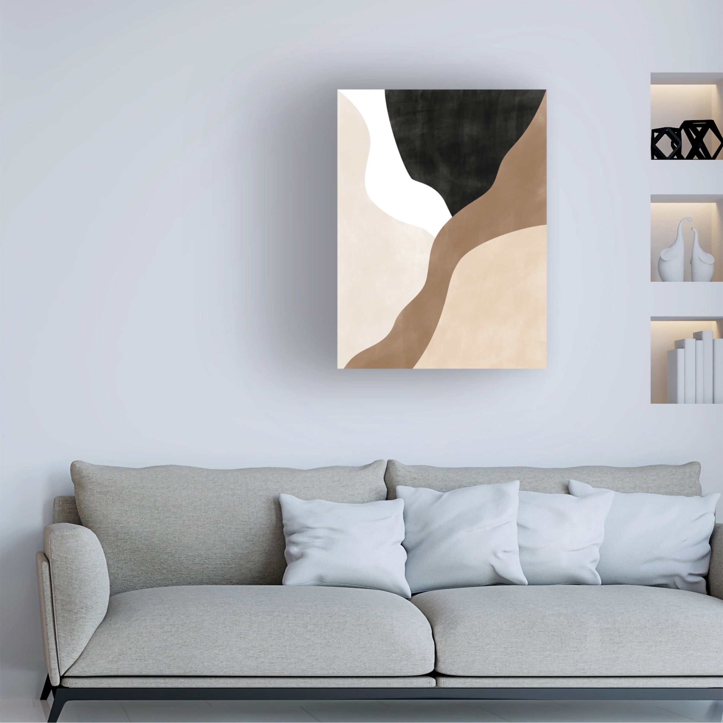 Elena Ristova 'Abstract Beige and Brown Art No.2' Canvas Art