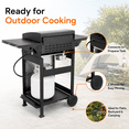 thumbnail image 3 of Enyopro 3 Burner Propane Gas Grill, Stainless Steel 36900BTU Barbecue Grill with Two Foldable Shelves, Cleaning Brush, 2 Wheels for Outdoor Cooking, for Patio Backyard and Camping, 3 of 7