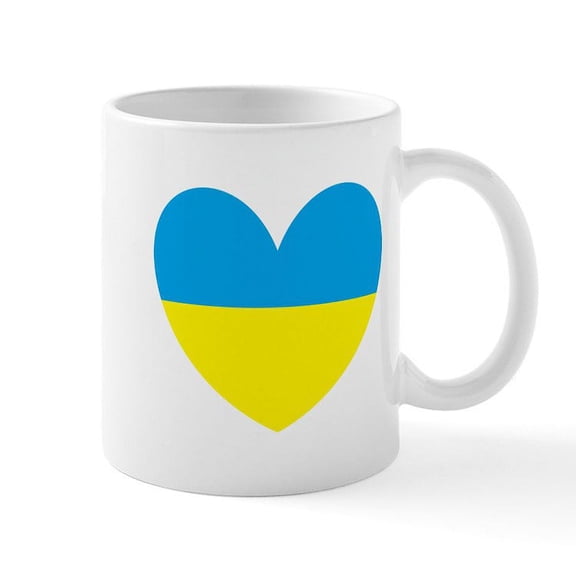CafePress - I Stand With Ukraine Heart Mugs - 11 oz Ceramic Mug - Novelty Coffee Tea Cup