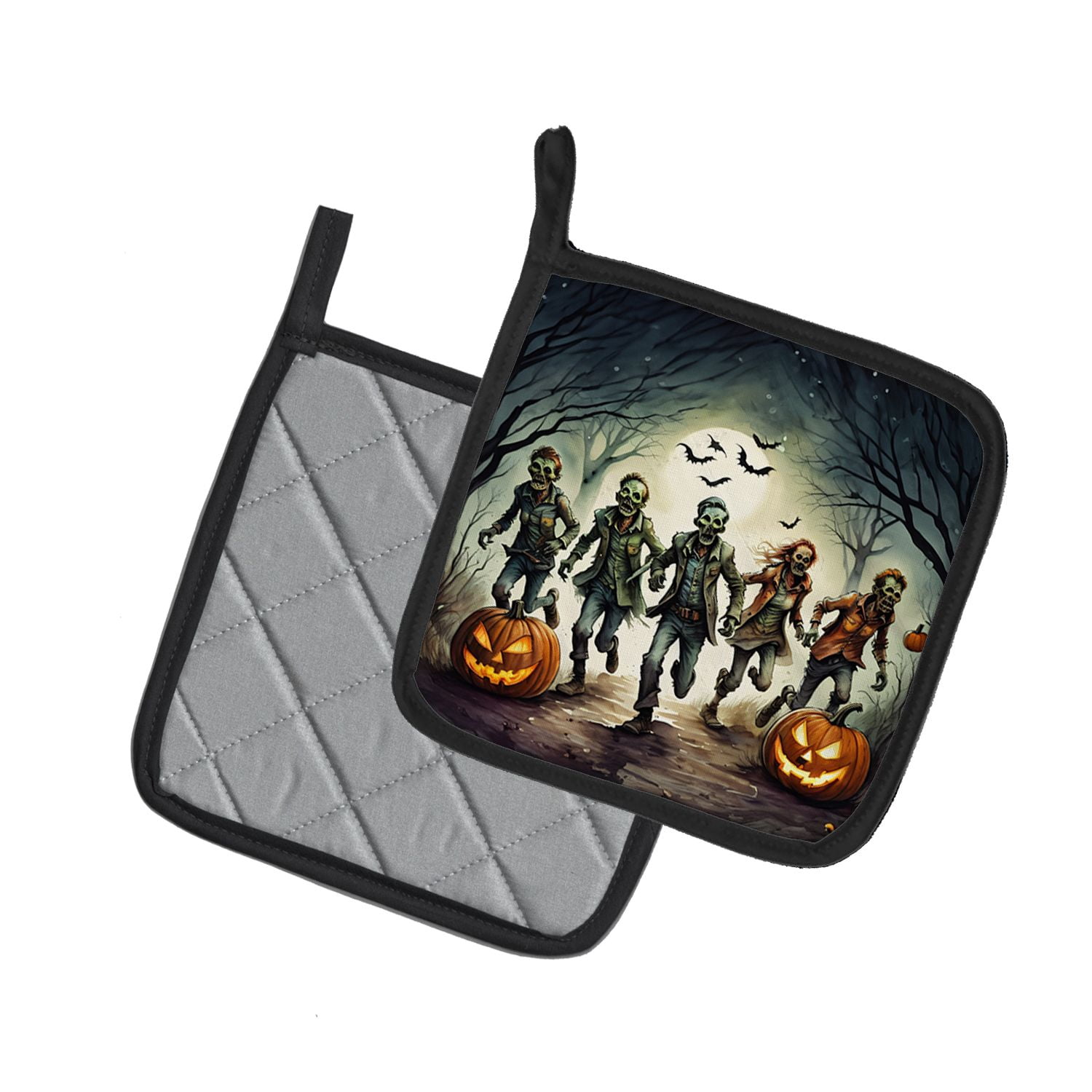 Halloween Pair of Pot Holders 7.5x7.5 Inch Heat Resistant Kitchen Decor