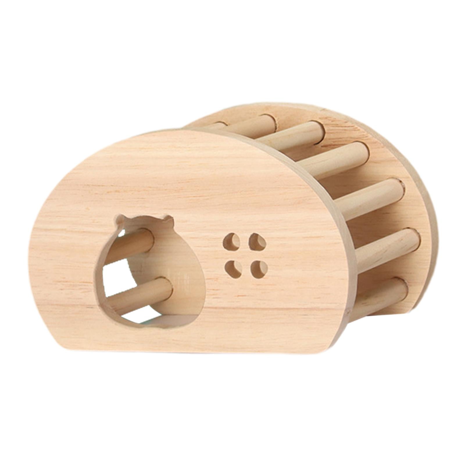 TOOYFUL Hamster Wood House Hideout, Small Animal House DIY Cage Rest Tiny Gerbils Ventilated Cage Decor Cage Accessory Exploring Toys Hollow