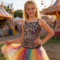 thumbnail image 2 of YUQIN Soft Tops Girls Sequin Tank Tops Sleeveless Adjustable Spaghetti Strap Crop Cami Top Carnival Sparkly Dance Blouse For Children Comfy Casual Tshirt, 2 of 4
