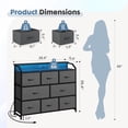 thumbnail image 2 of CONCETTA Led Dresser for Bedroom, TV Stand for Bedroom with Lights and Power Outlet, 8 Fabric Drawers Storage Organizer for Living Room, Gray, 2 of 8