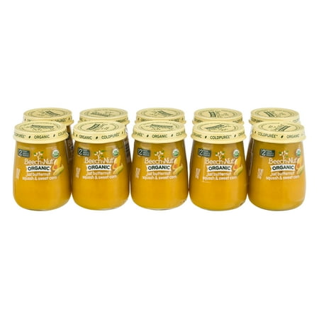 Beech-Nut Organic Stage 2 Just Butternut Squash & Sweet Corn Baby Food, 4.25 oz, (Pack of 10)