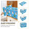 thumbnail image 4 of WOBOGO Cute Cartoon Snowmen Christmas Trees Large Collapsible Storage Box Flip Lid Fabric Decorative Organizer Container Basket with Handles 16.5×12.6×11.8in, 4 of 7