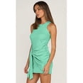 thumbnail image 3 of Women's Sleeveless Crew Neck Tank Dress Tie Waist Ruched Bodycon Mini Dress, 3 of 4