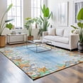thumbnail image 3 of Large Area Rugs 5'x8', Summer Beach Starfish Carpet Runner Indoor Outdoor Rugs Home Decor Aesthetic, Blue Coastal Ocean Conch Wood Grain Non Slip Mats Washable Accent Rug for Living Room Bedroom, 3 of 8