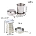 thumbnail image 2 of Travel Cups Stainless Steel Folding Cup with Lid Expandable Portable Reusable Mug for Survival Hiking, 2 of 6
